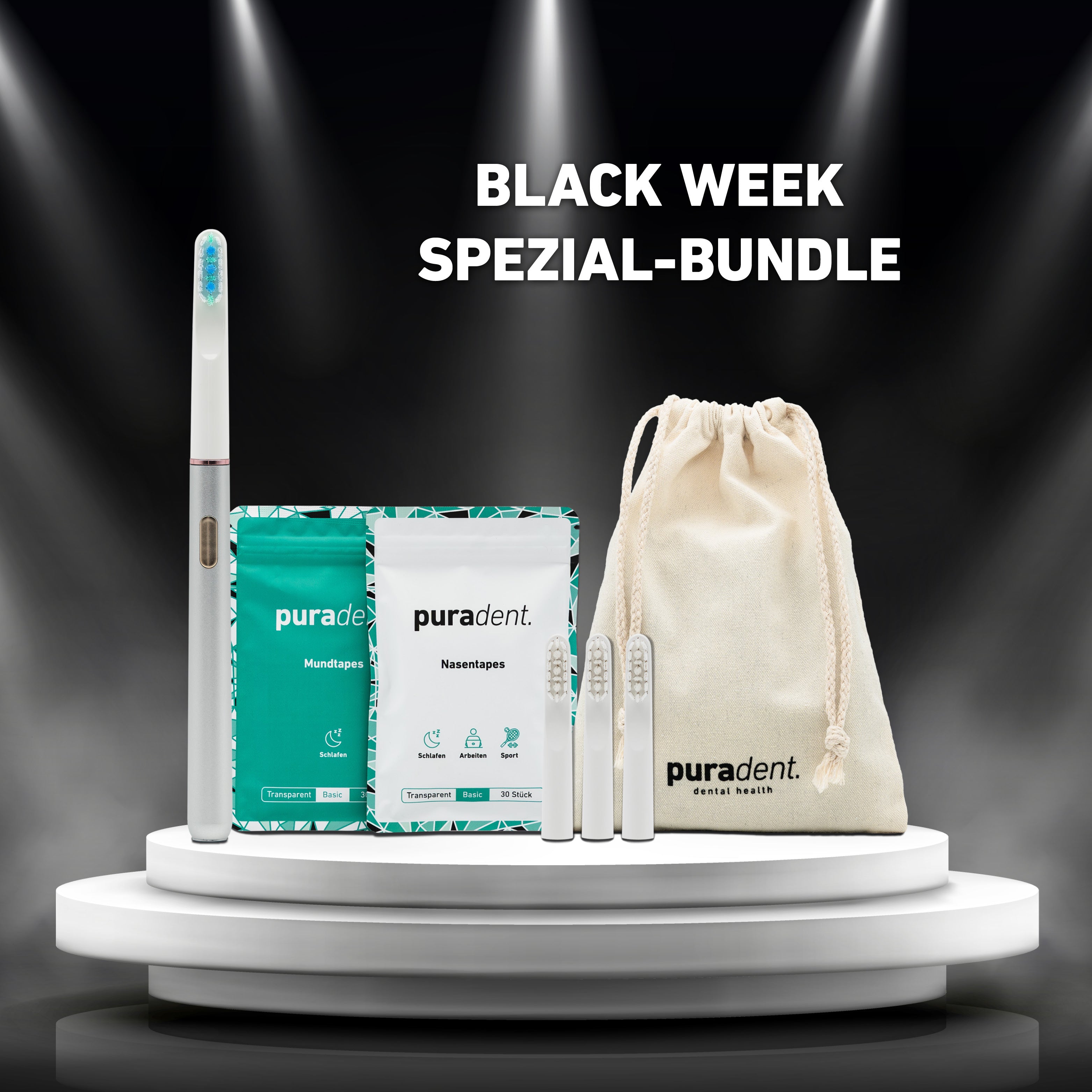 Spezial-Bundle: MinimalOne Schallzahnbürste Polarsilber