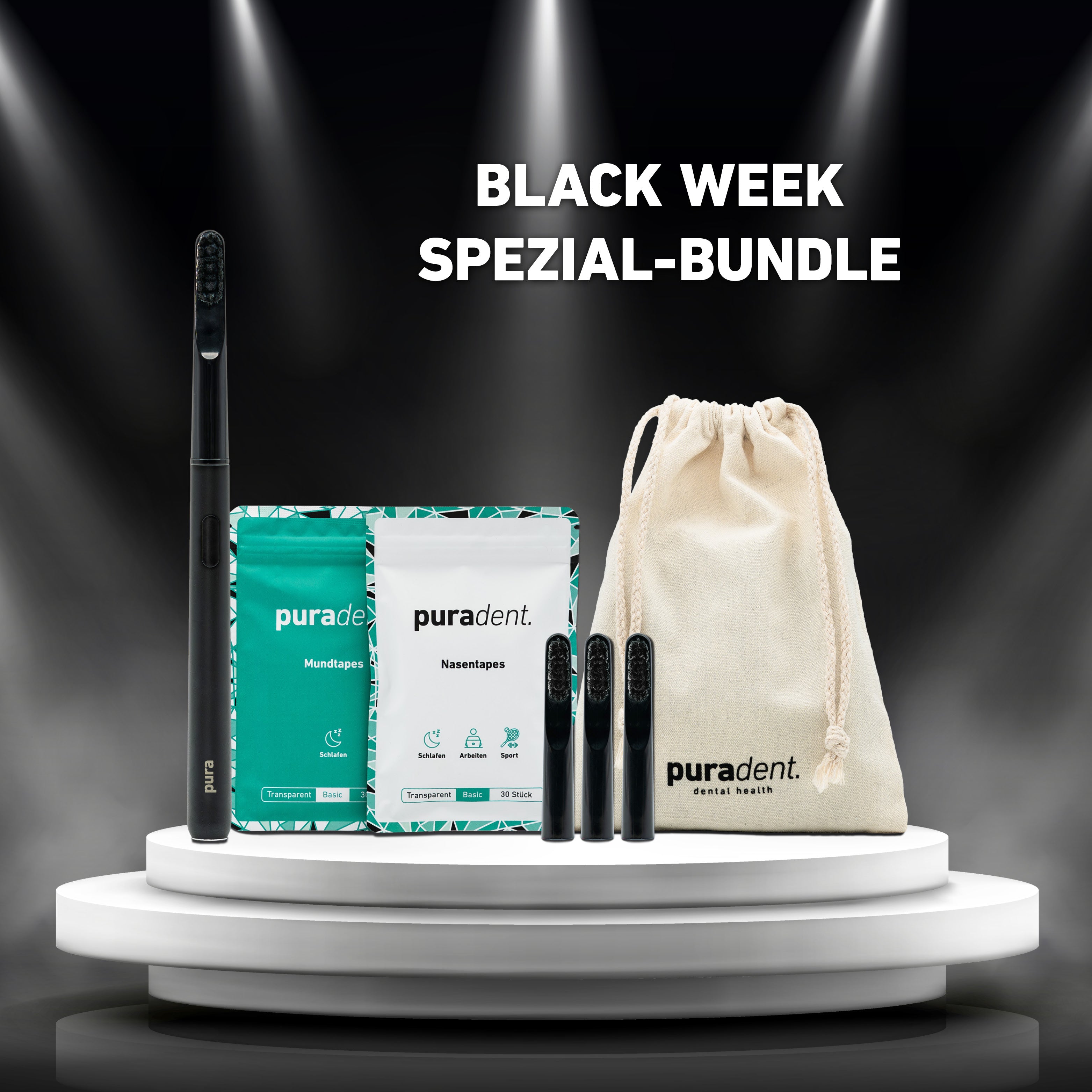 Spezial-Bundle: MinimalOne Schallzahnbürste Schwarzpur