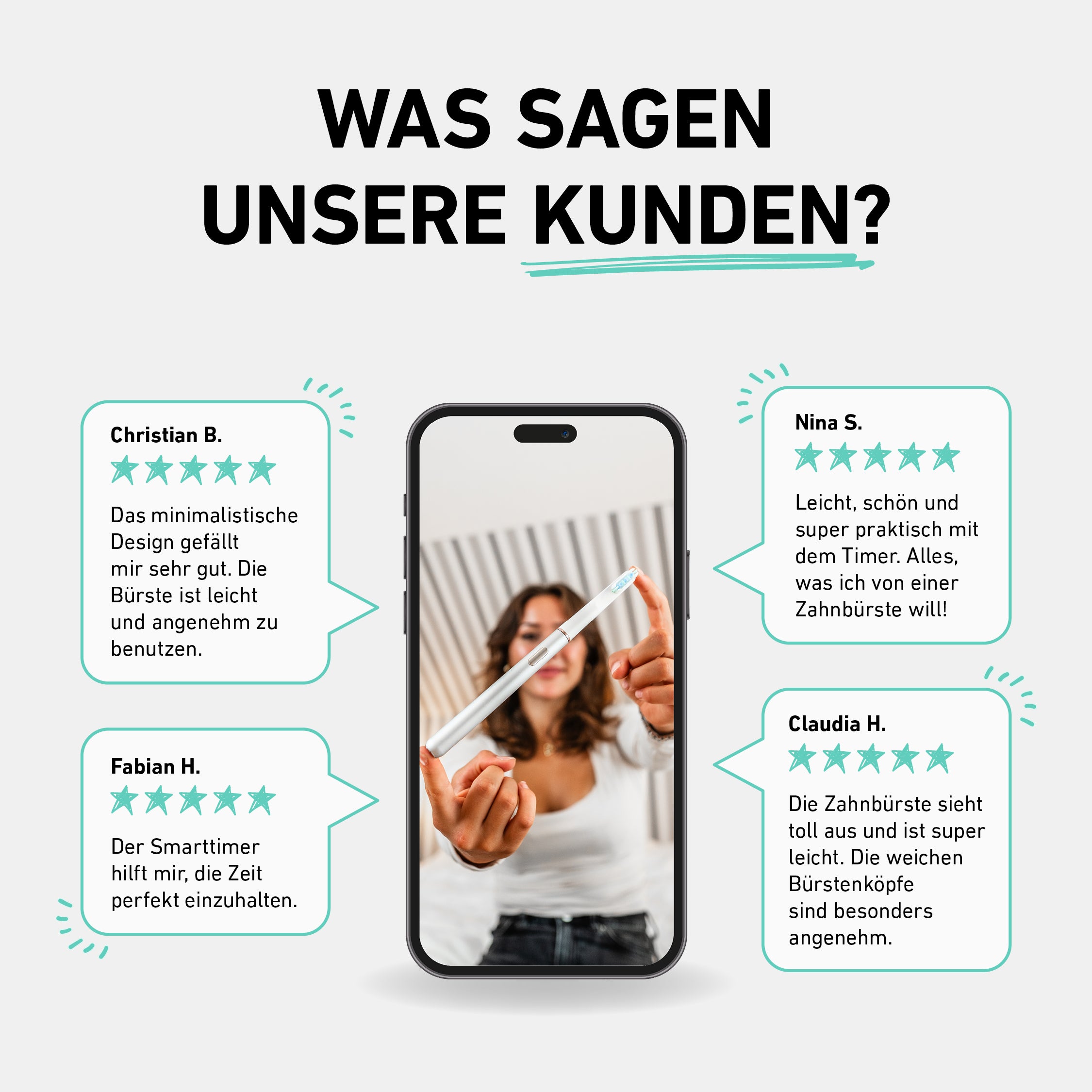 MinimalOne Schallzahnbürste Polarsilber